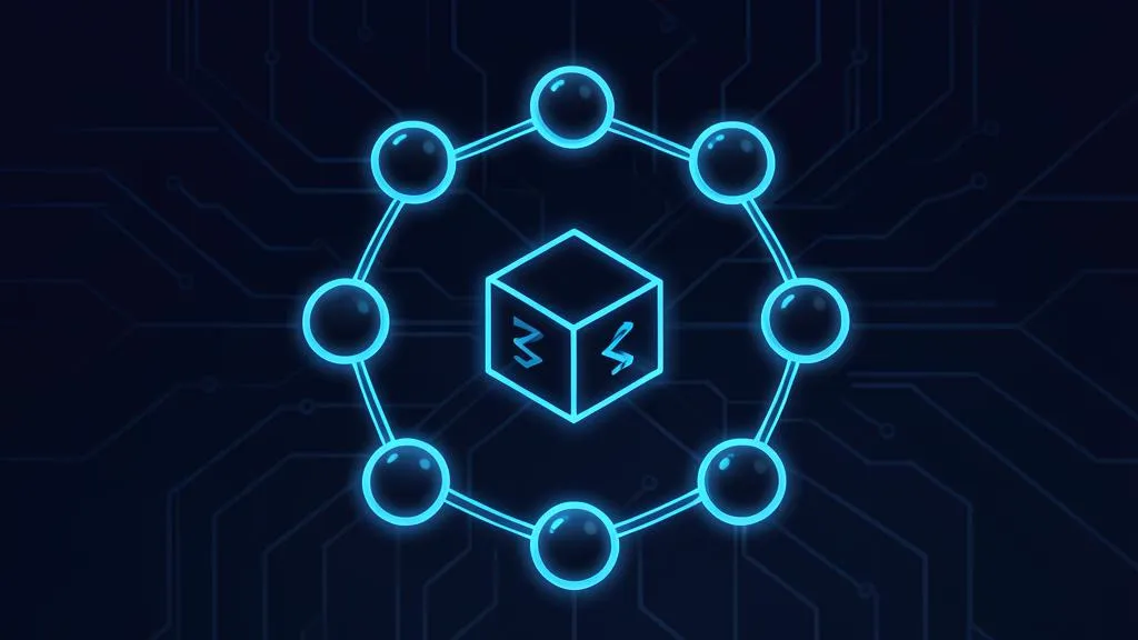DAO meaning and definition DAO meaning illustrated as members of a decentralized autonomous organization around a smart contract