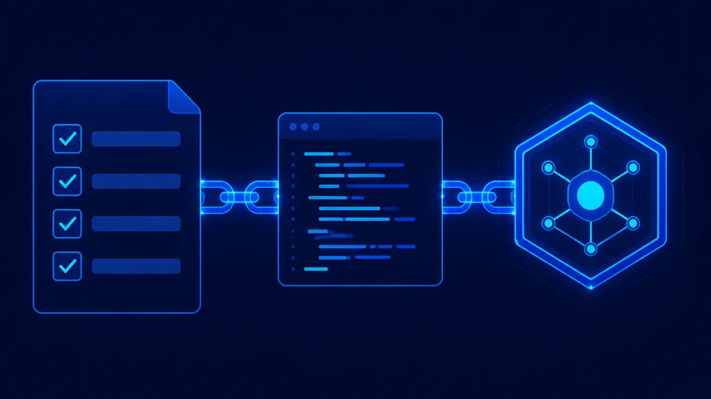 A governance proposal template that leads to execution Governance proposal template with summary checklist and encoded calldata block