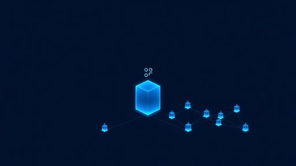 A founding smart contract block growing into a network of DAO members