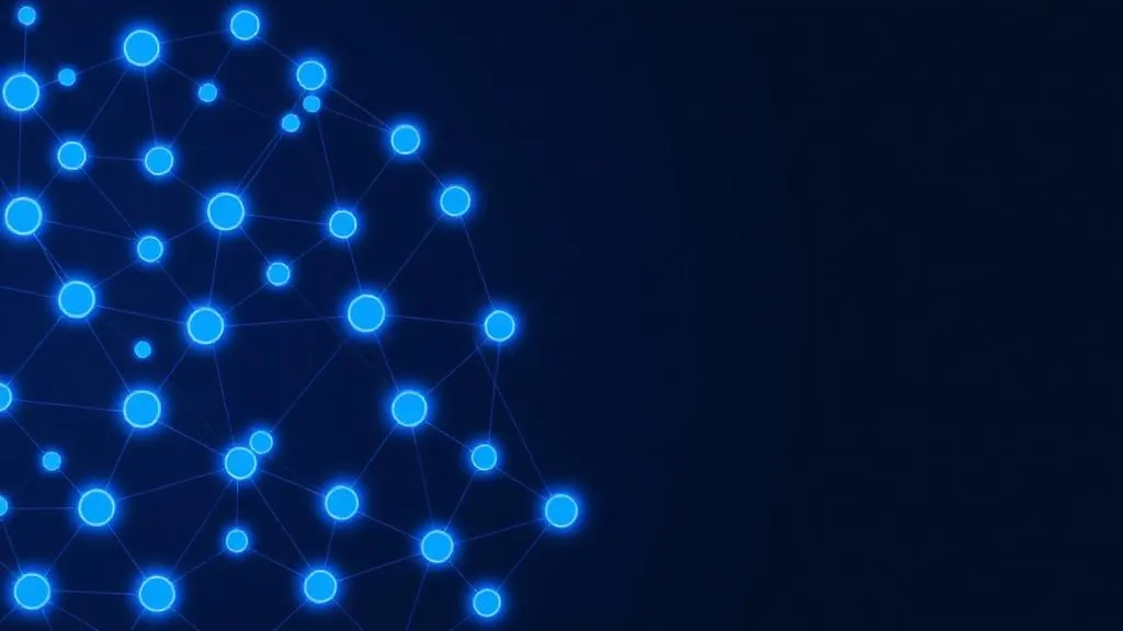 Network of blue nodes voting across a blockchain, illustrating onchain governance