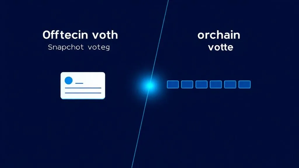 Comparison of offchain Snapshot voting and onchain voting on a blockchain